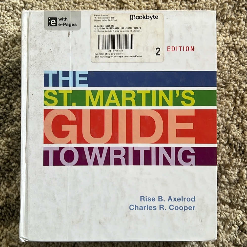 The St. Martin’s Guide To Writing by Charles R. Cooper